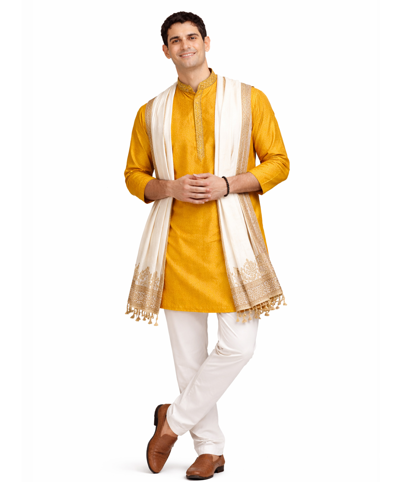 Mustard Regal Celebration Kurta