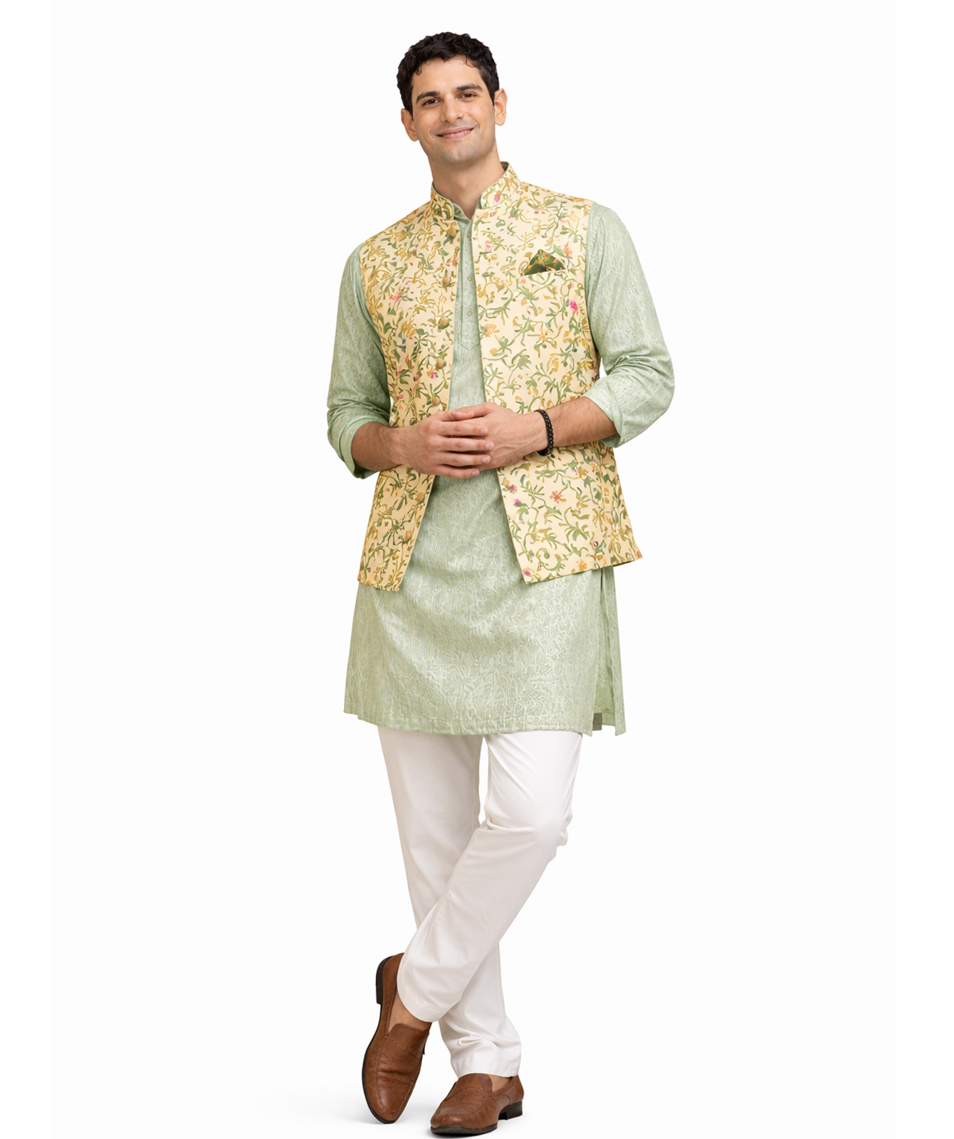 Floral Nehru Jacket Set