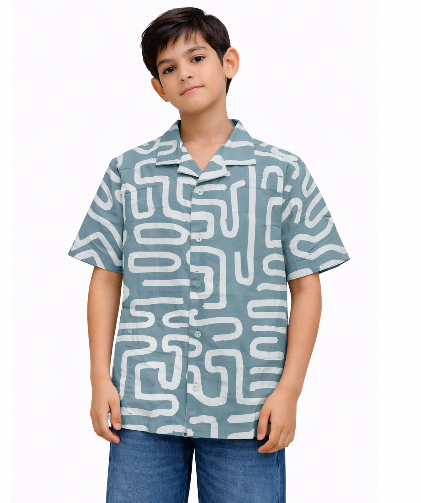 Blue Abstract Kids Shirt
